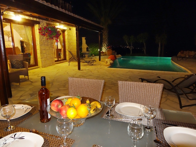Luxury 3-Bed Villa, Night dining, Image 13