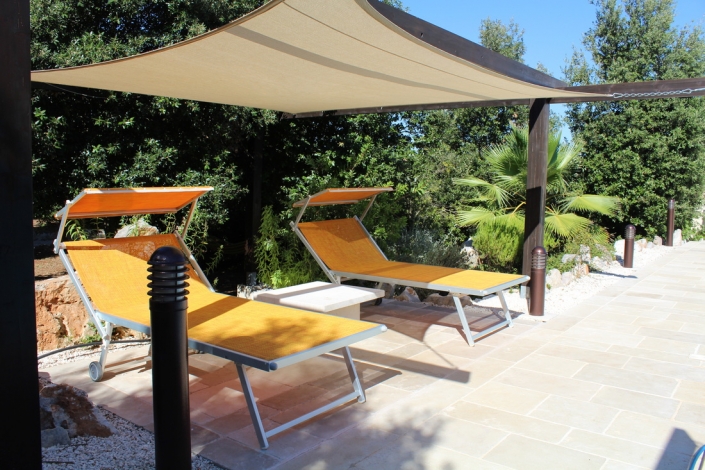 Trullo with Pool, Pool side shade sails, Image 8